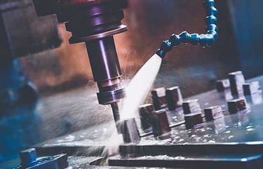 Aluminium casting is being cut by using hydro pneumatic press machine built by national pneumatoc systems in vasai Mumbai IN