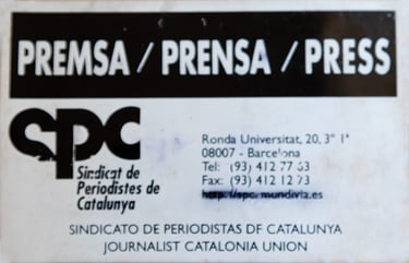 Carnet Sindicato Periodistas Cataluña