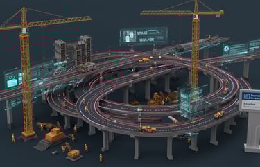 a large circular shaped object with a lot of traffic lights
