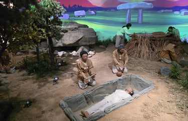 Diorama showing Bronze Age life