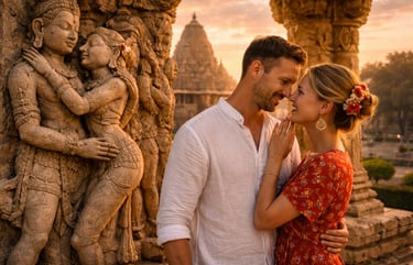 Honeymoon in India in Ancient Khajuraho UNESCO heritage site