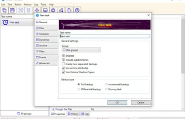Interface Cobian Backup