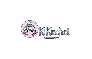 Logotipo de tienda en línea Kikrochet de amigurumis, tops, kits de crochet y patrones