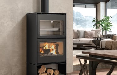 estufa de leña con horno rocal hebar