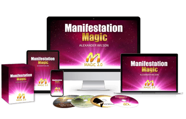 Manifestation Magic 2.0 digital course bundle by Alexander Wilson on computer, tablet, and mobile screens.