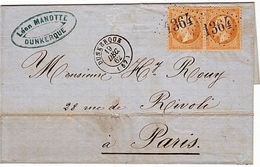 Gros Chiffres précoces de Dunkerque décembre 1862