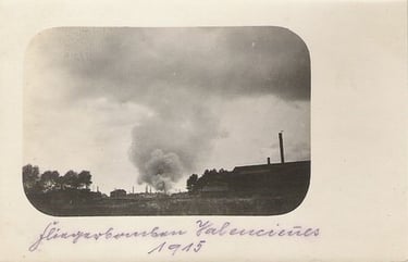 Luftangriff auf Valenciennes, 1915.
