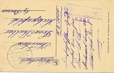 Card written by a soldier assigned to the 37th section of tracklayers 