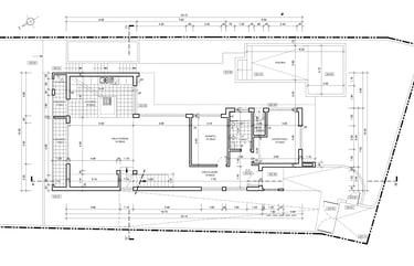 Moradia em Sintra. Projeto de Arquitetura. Planta do Rés do Chão.