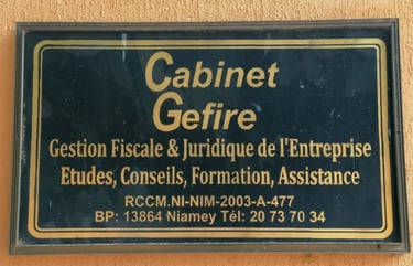 Plaque murale Cabinet GEFIRE Gestion Fiscale & Juridique de l’Entreprise. Etudes Conseils Formations