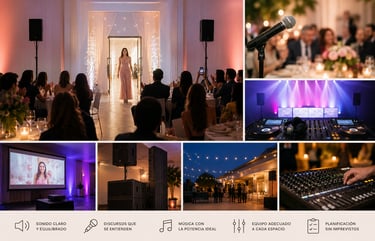 Sonido profesional para que la música y los discursos se escuchen bien