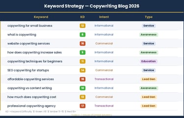 Keyword Strategy in copywriting