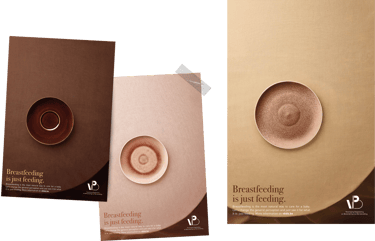 drie posters van een tafel met een bord erop in huidskleuren