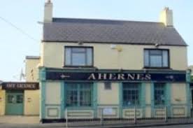 Exterior view of Ahernes traditional Irish pub and off-licence in Tallaght.