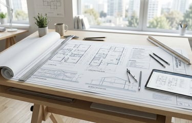 Detailed construction drawings used in a Vancouver home renovation