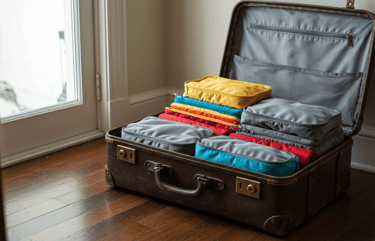 suitcase showing casing the use of packing cubes