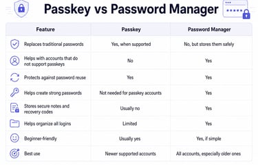 Passkey vs Password Manager