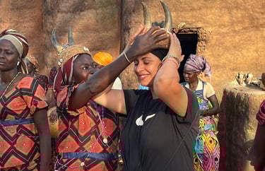 Tourist visiting Tata Somba Village in Benin
