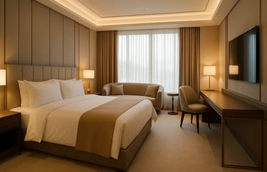 Progetto BRB Engineering per il settore Hospitality: camera d’hotel di alta gamma con arredi custom