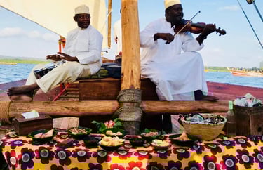 Local musicians performing traditional Zanzibar music with authentic instruments, showcasing the island's cultural heritage.