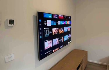 75 inch TV wall mount with premium hidden cable concealment service in South Kensington Melbourne.