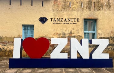 I love ZNZ sign at Tanzanite Museum on Prison Island Zanzibar (Changu Island)