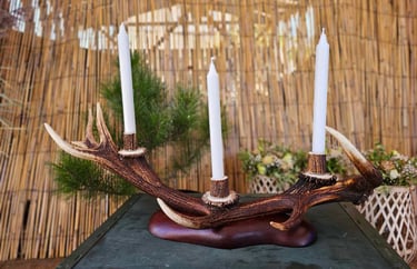 Candle holder from antler horns