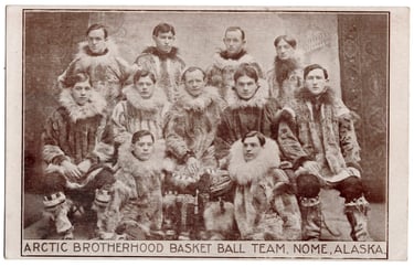Arctic Brotherhood Basketball Team Nome Alaska Early 1900s postcard