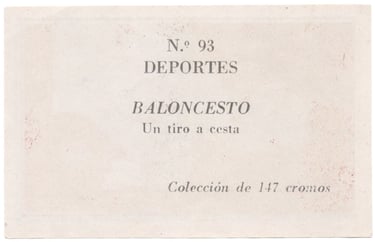 Vintage Spanish Baloncesto Cromo from 1956 Deportes Ferca