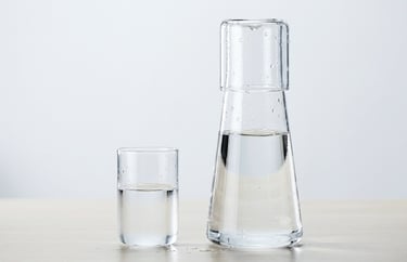glass water bottle for nightstand — make water before phone an automatic morning habit