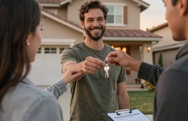 homeowner selling house fast in Riverside County and receiving house keys