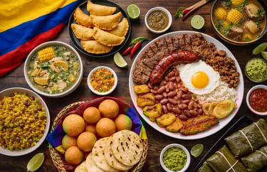 most popular colombian food including bandeja paisa 
