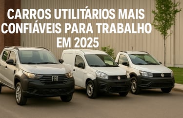 Strada, Fiorino e Saveiro estacionadas, prontas para trabalho em 2025.