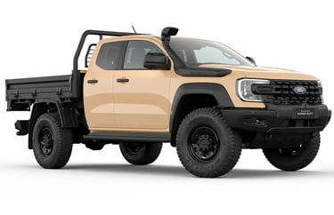 Ford Ranger Super Duty em estúdio com carroceria reforçada e visual robusto