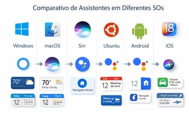 comparativo assistentes ia sistemas operacionais