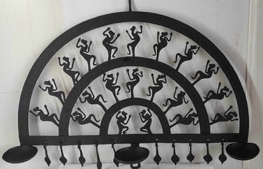 "Twisted wire motif hanging oil lamp–handmade iron décor-Export-grade"