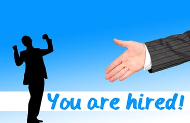 Person happy they have been hired