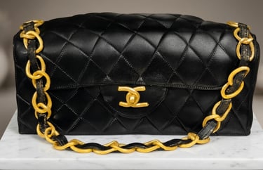 Torta hiperrealista en forma de bolso negro creada por Cocina con Ely, elaborada completamente en fo