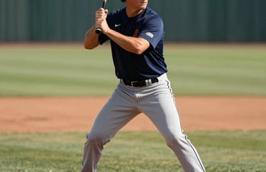 Portrait of an infield coordinator in North American / US, dynamic posture, standing on the diamond during a sunny afternoon practice.