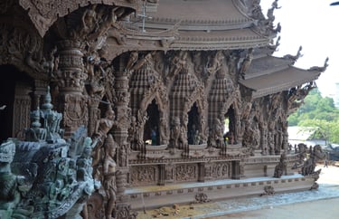 The Sanctuary of Truth outside all carved out of wood