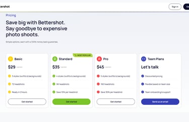 Bettershot AI pricing plan