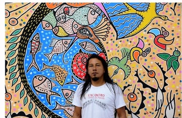 Obra do artista contemporâneo Jaider Esbell  