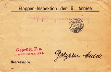 Kriegsgefangenensendung Geprüft F.a. ETAPPEN JNSPEKTION 6.