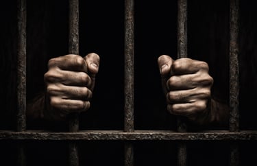 man holding prison bars symbolizing consequences of pornography addiction