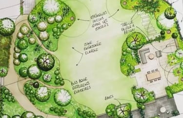 Plan d'aménagement en 3d pour le jardin