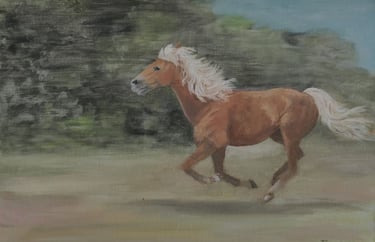 al galope . acrilico 30x40cm