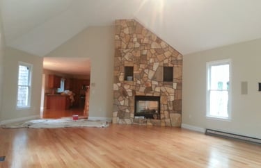 Freshly painted living room in Duxbury, MA completed by Michael Cummings Painting