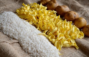 Verstile ingredients of rice, pasta, and potatoes can help save money and reduce waste.