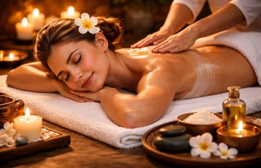 Female massage therapist providing home spa service in East Delhi