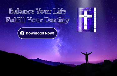 Galaxy with a siluet, Inspiring with a book Balance Your Life, Fulfill Your Destiny.    |   Read Now